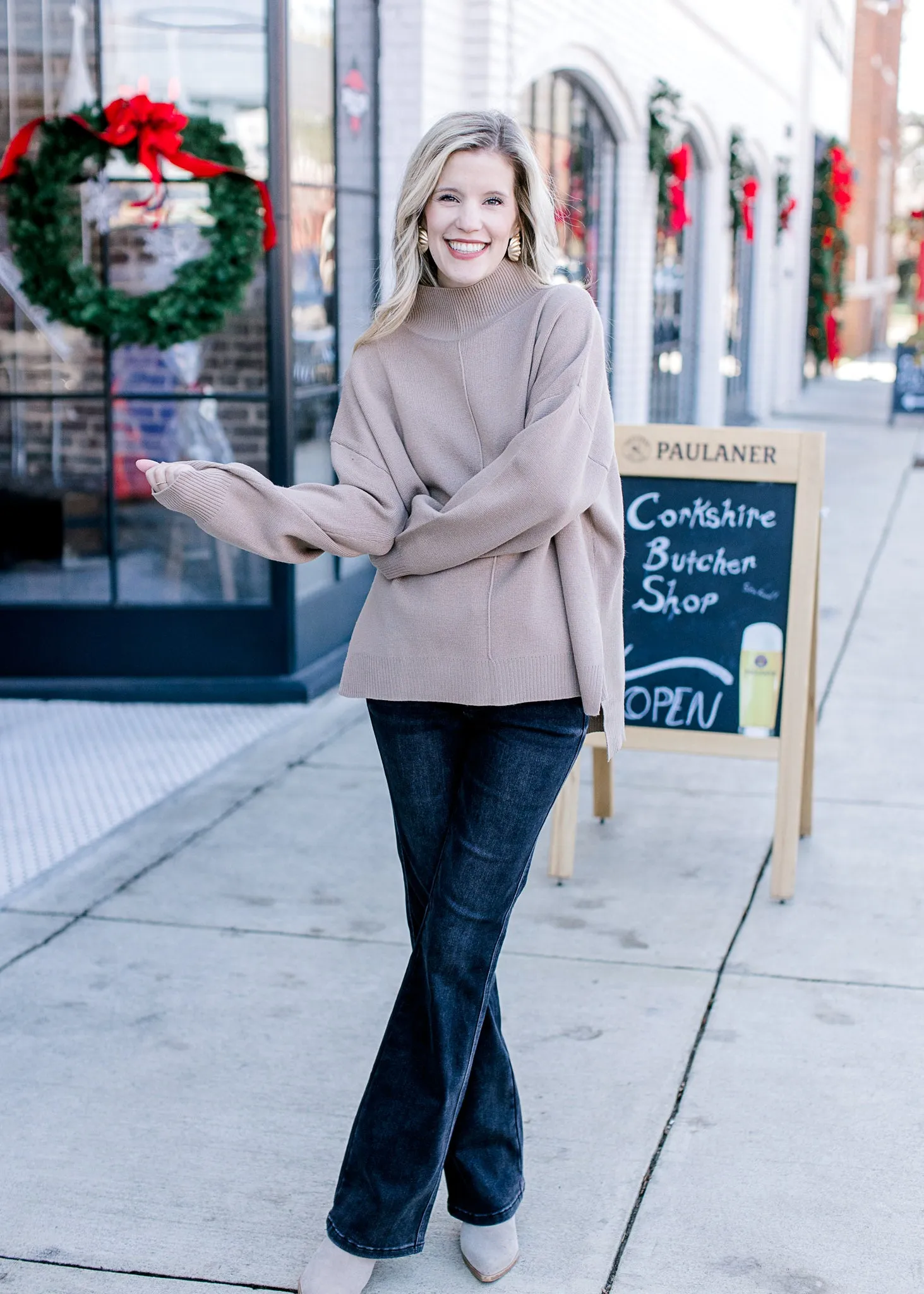 Mocha Mock Neck Sweater B
