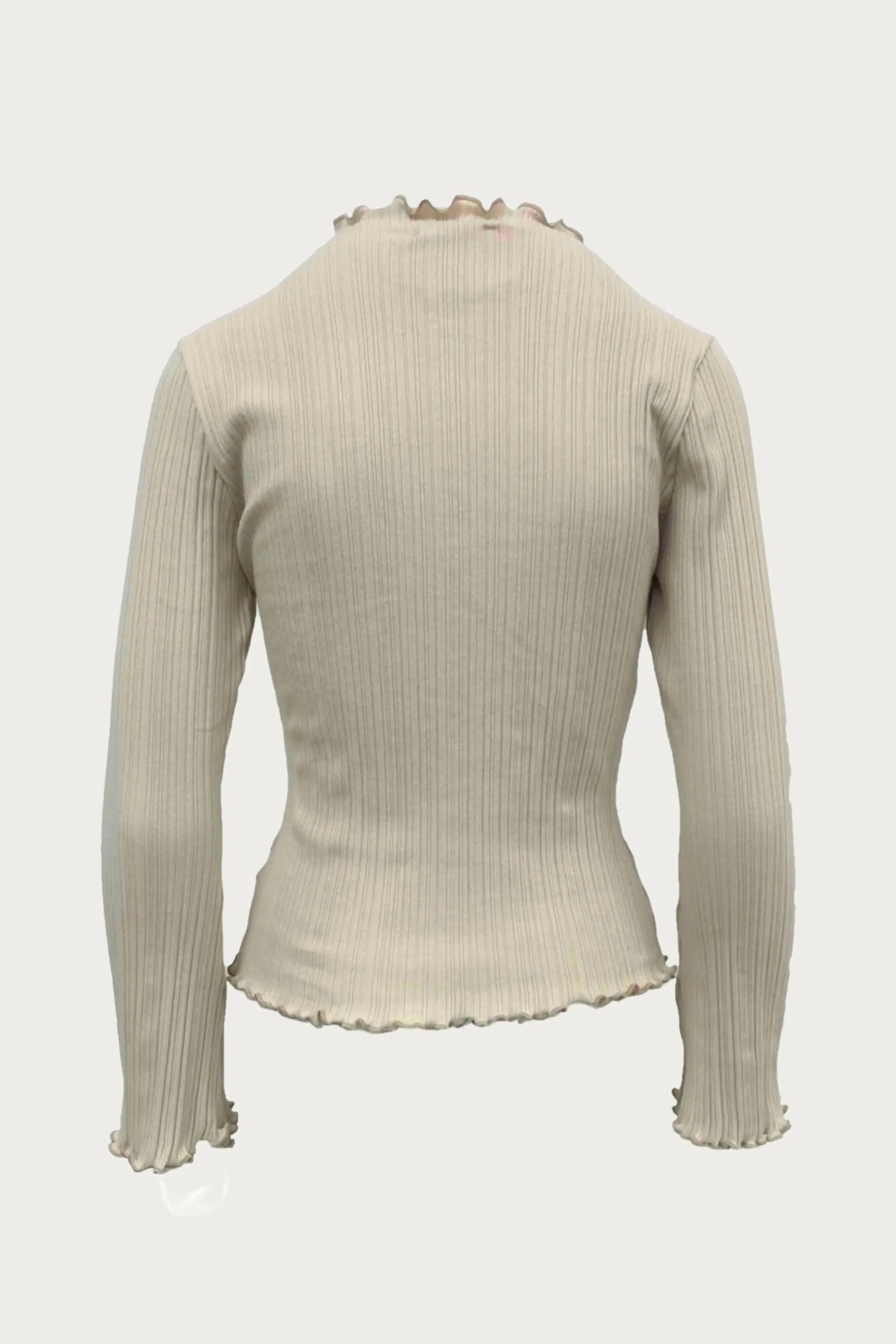 MOCK NECK STRETCH COTTON-JERSEY TOP