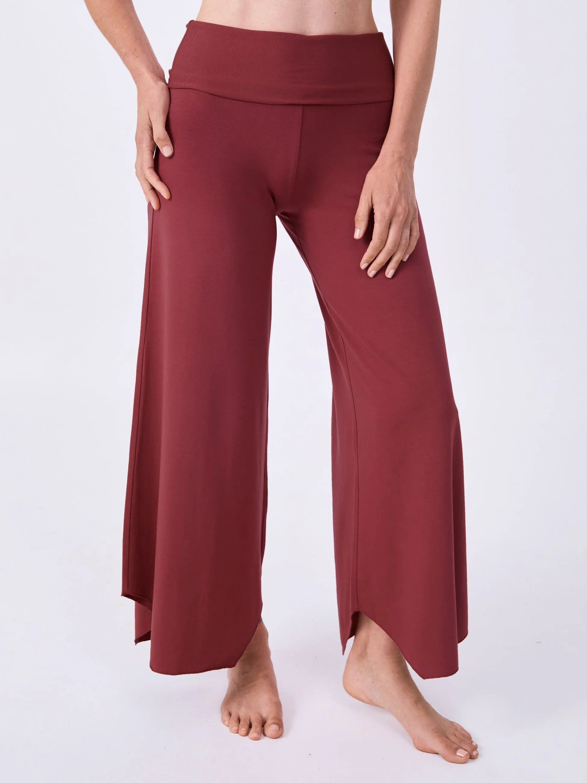 Modal Tulip Flare Pant - Earth Red