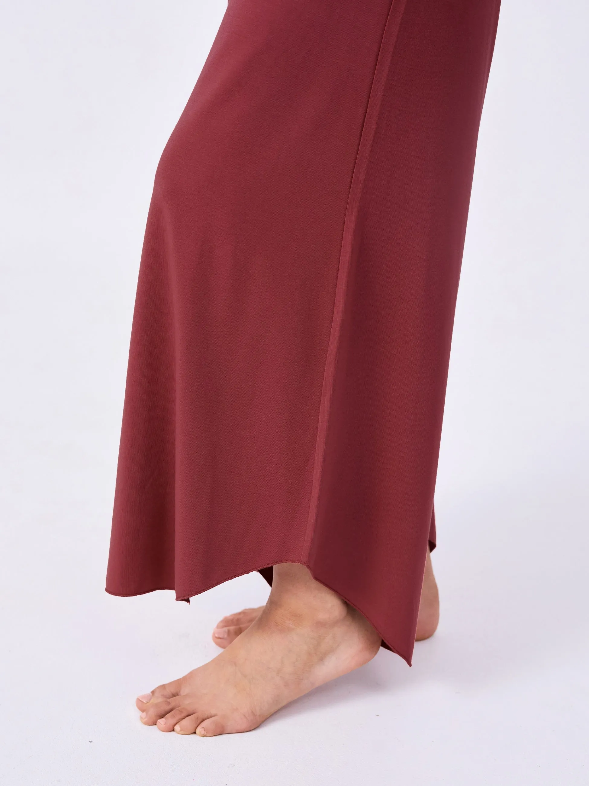 Modal Tulip Flare Pant - Earth Red
