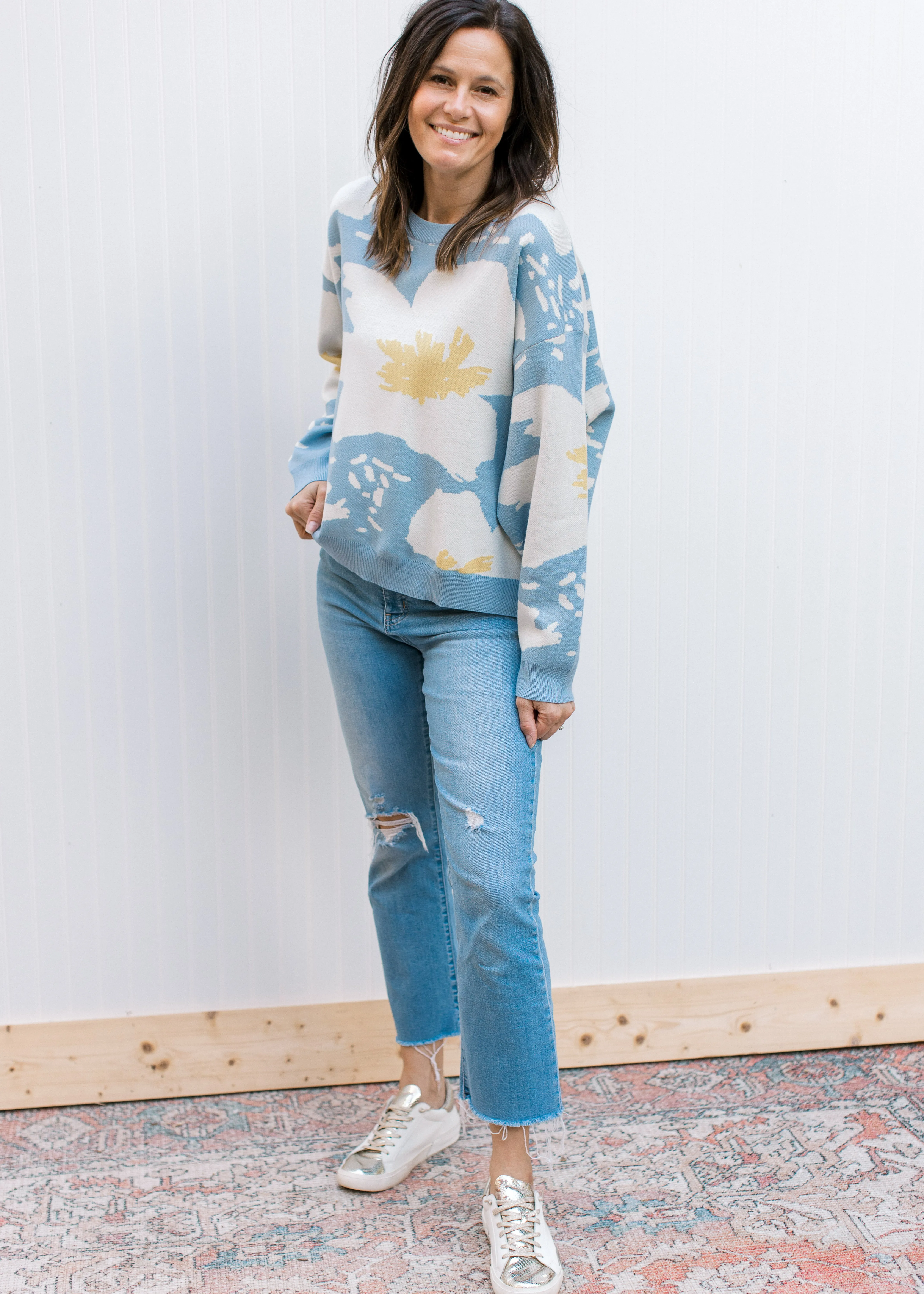 Modern Art Blue Sweater B