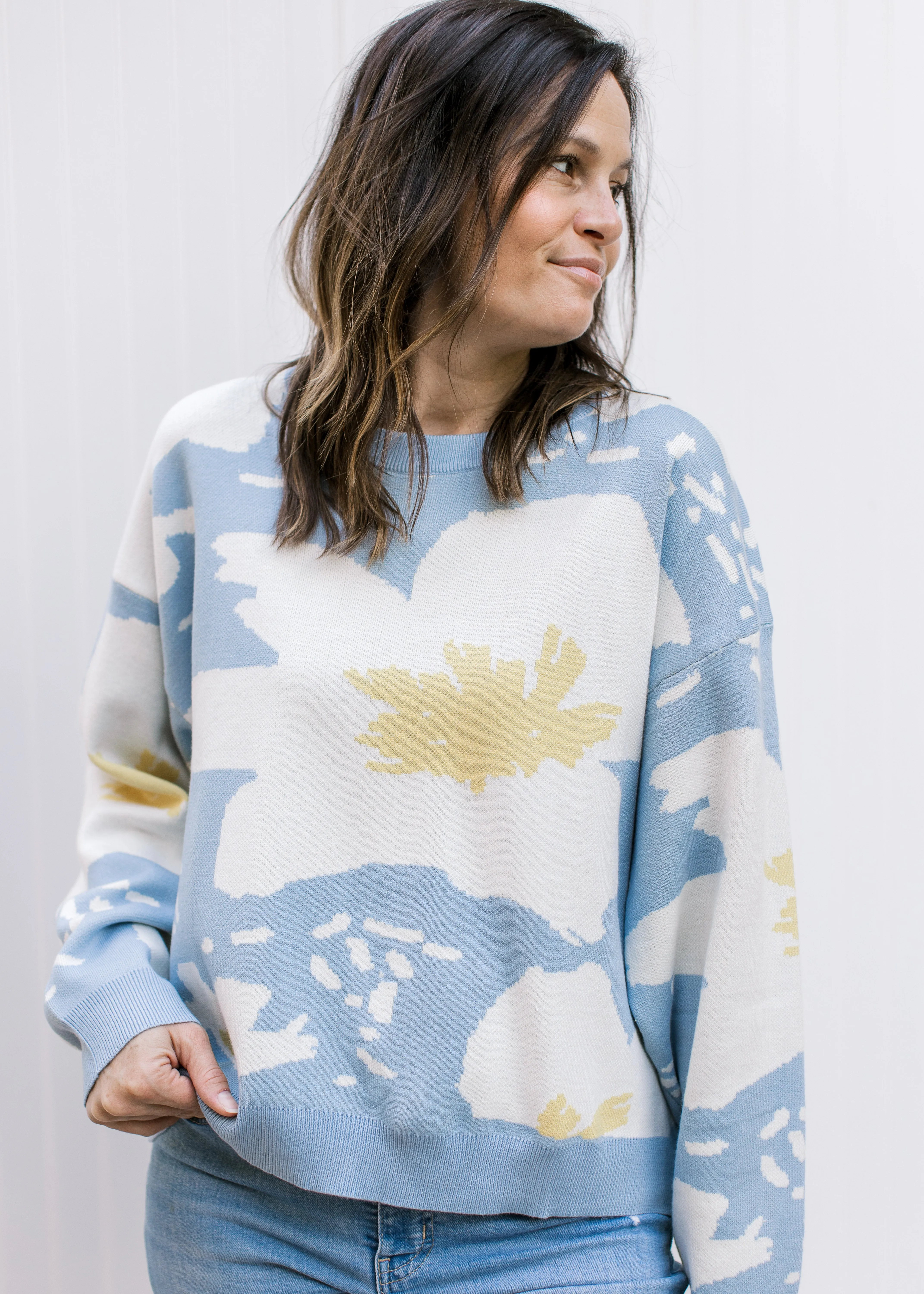 Modern Art Blue Sweater B