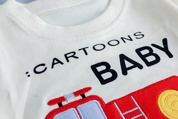 MOF Kids boys autumn T-shirt & jeans car print