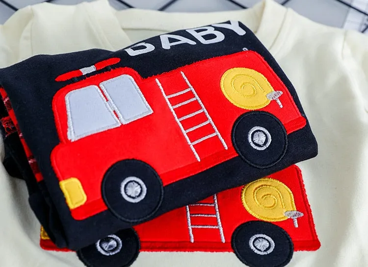 MOF Kids boys autumn T-shirt & jeans car print