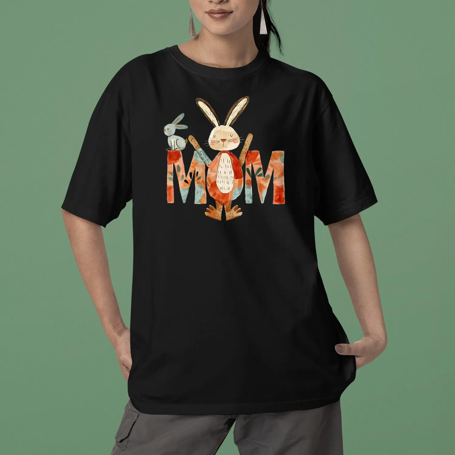 Mom Rabbit Shirt, Bunny Shirt Custom Mom Shirt, Mom Life Shirt, Mama Shirt, Mom Shirt, Mother's Day Gift, Happy Mother’s Day