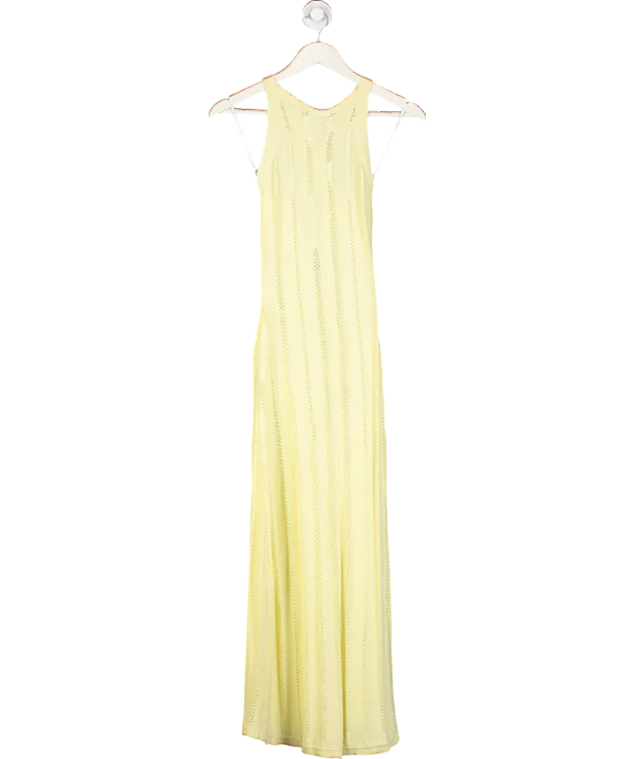 Mon Renn Yellow Aster Knit Midi Tank Dress UK XS