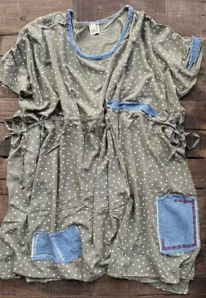 Moon Dust Tunic Grey Dot Mixed Media