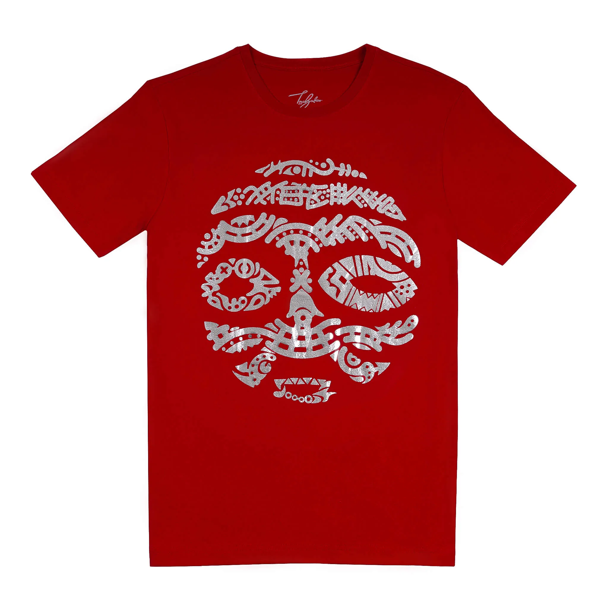 MORROCO SILVER METALLIC WARRIOR MASK (UNISEX SHORT SLEEVE T-SHIRT)
