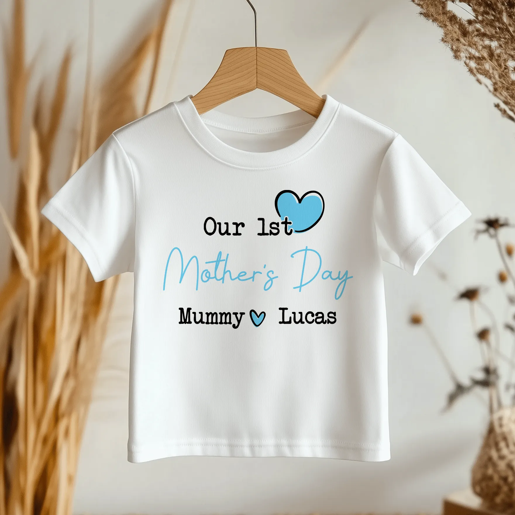 Mother's Day Blue Boy Personalised Toddler & Kids T Shirt