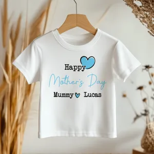 Mother's Day Blue Boy Personalised Toddler & Kids T Shirt