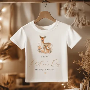 Mother's Day Cute Deer Personalised Toddler & Kids T Shirt