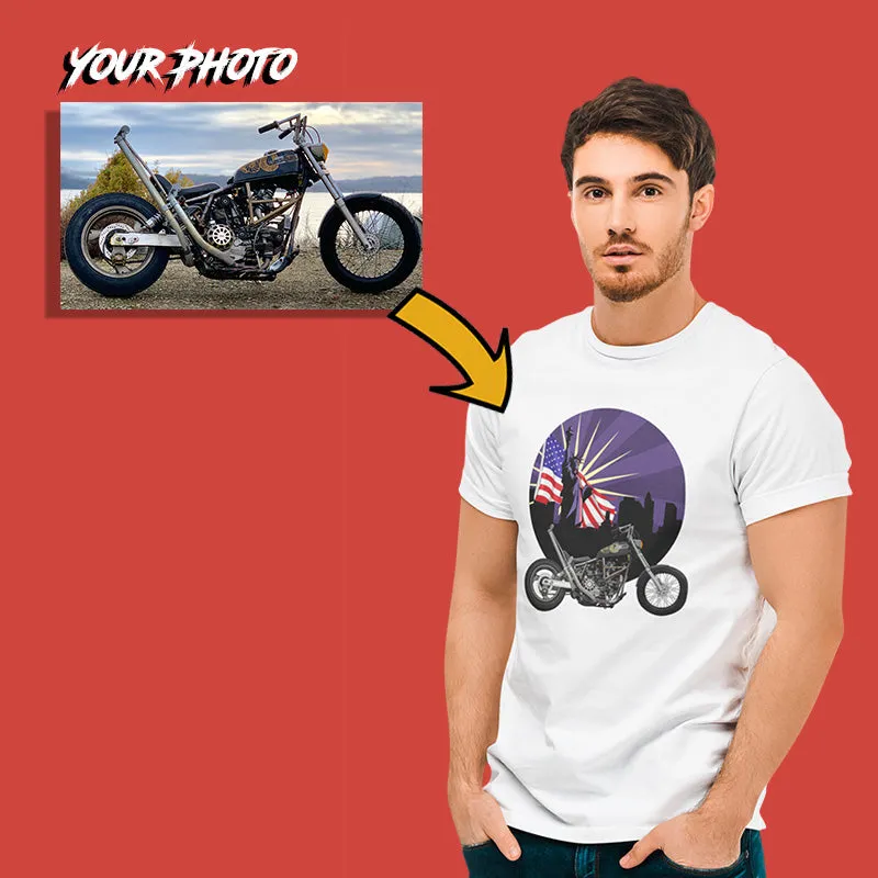 Motorcycles | Custom Print for Men | Fitted T-shirt
