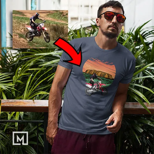 Motorcycles | Custom Print for Men | Fitted T-shirt