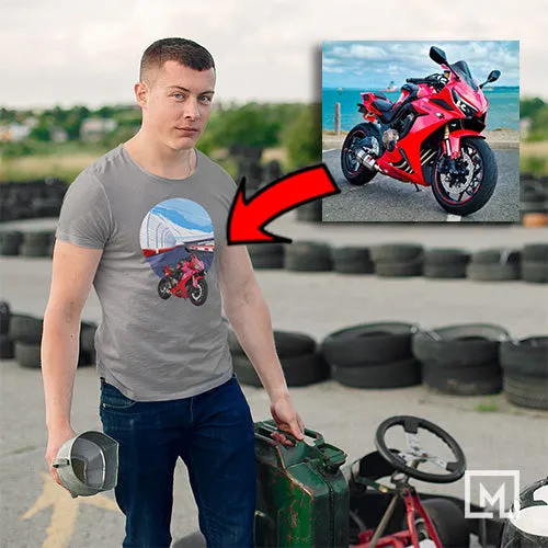 Motorcycles | Custom Print for Men | Fitted T-shirt