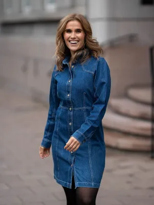 MSCH Dielle Emma Dress - Dark Blue Wash