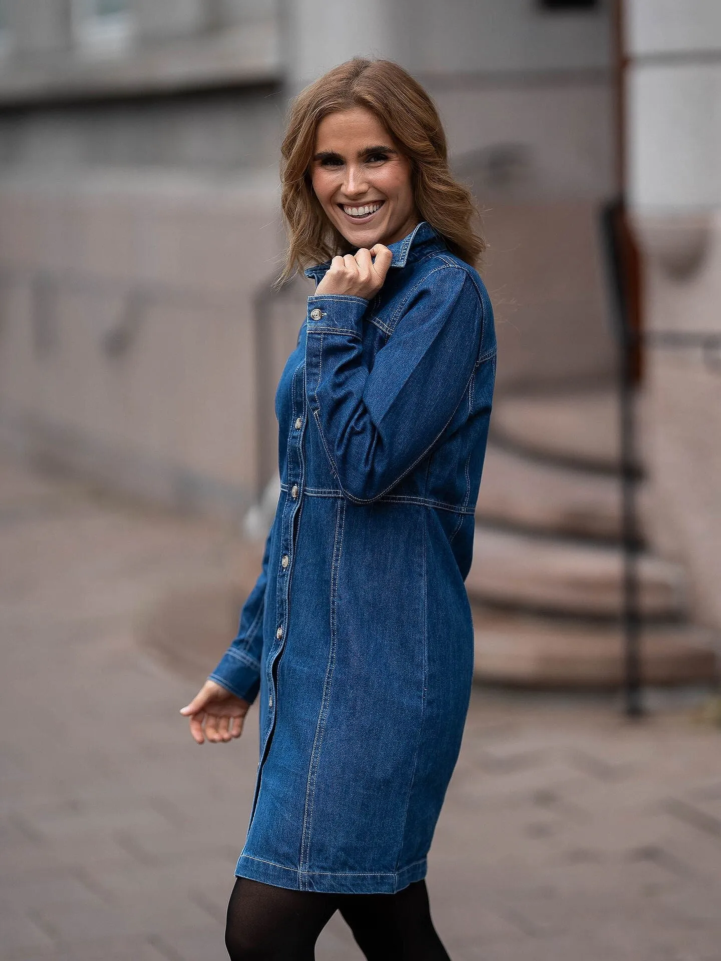 MSCH Dielle Emma Dress - Dark Blue Wash