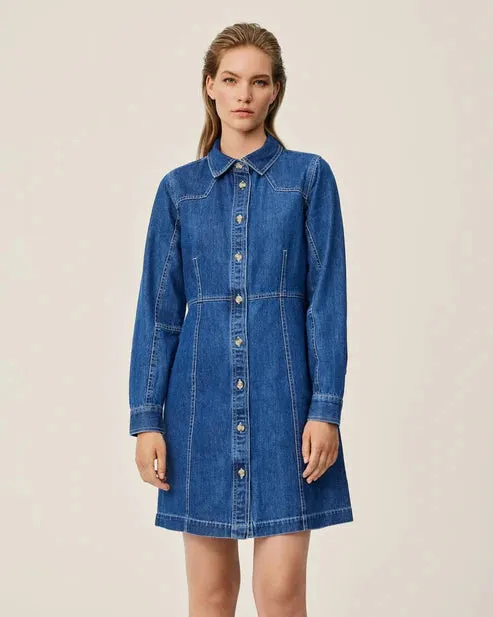 MSCH Dielle Emma Dress - Dark Blue Wash