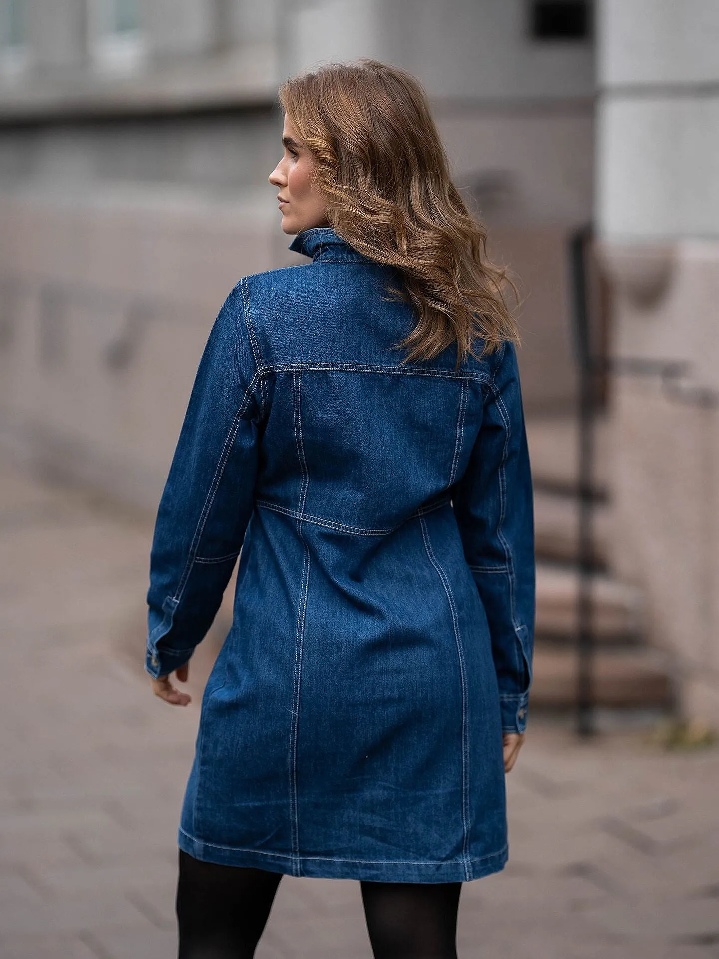 MSCH Dielle Emma Dress - Dark Blue Wash