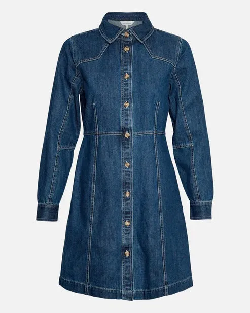 MSCH Dielle Emma Dress - Dark Blue Wash