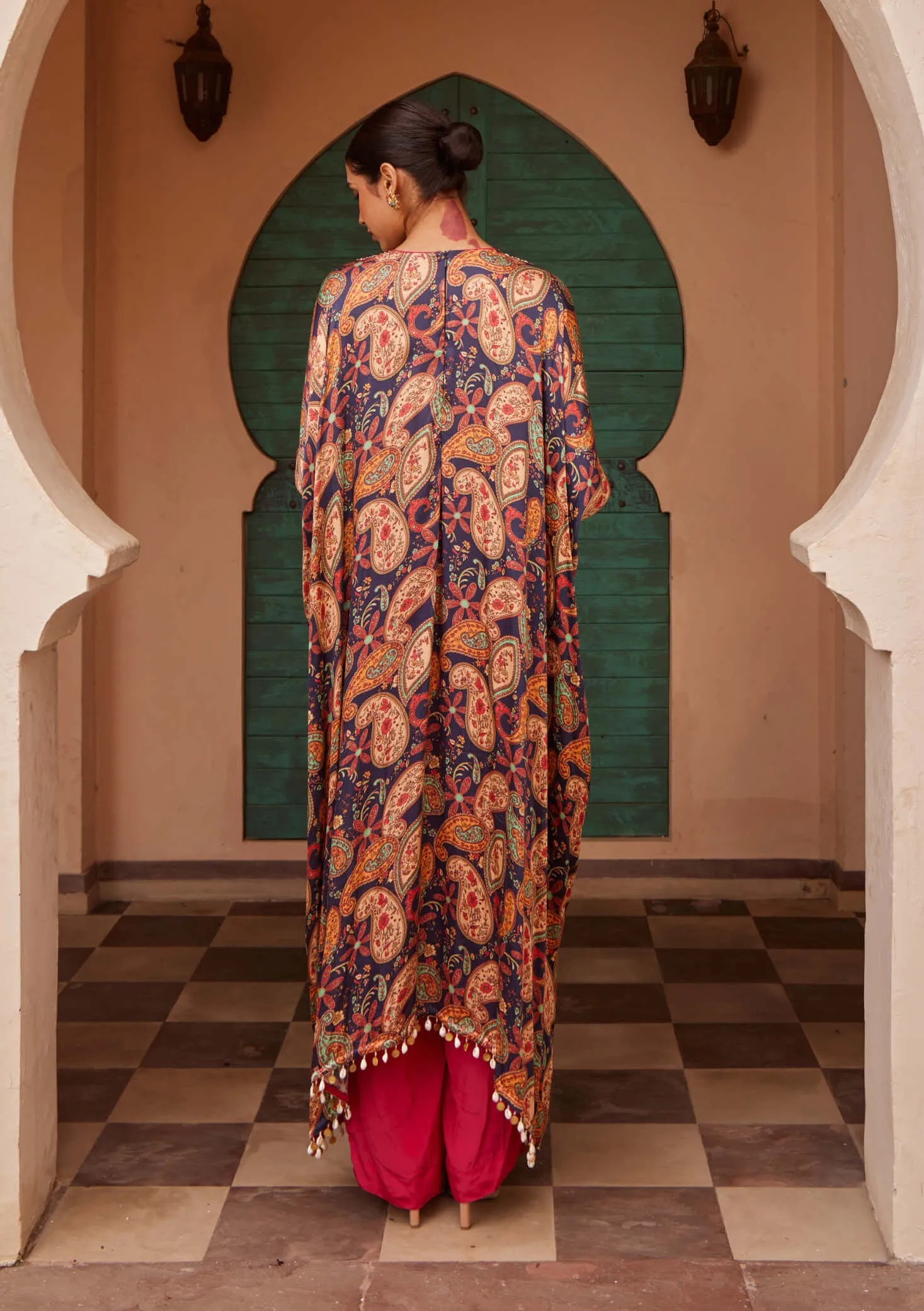Multicolor printed jalsaa kaftan and pants