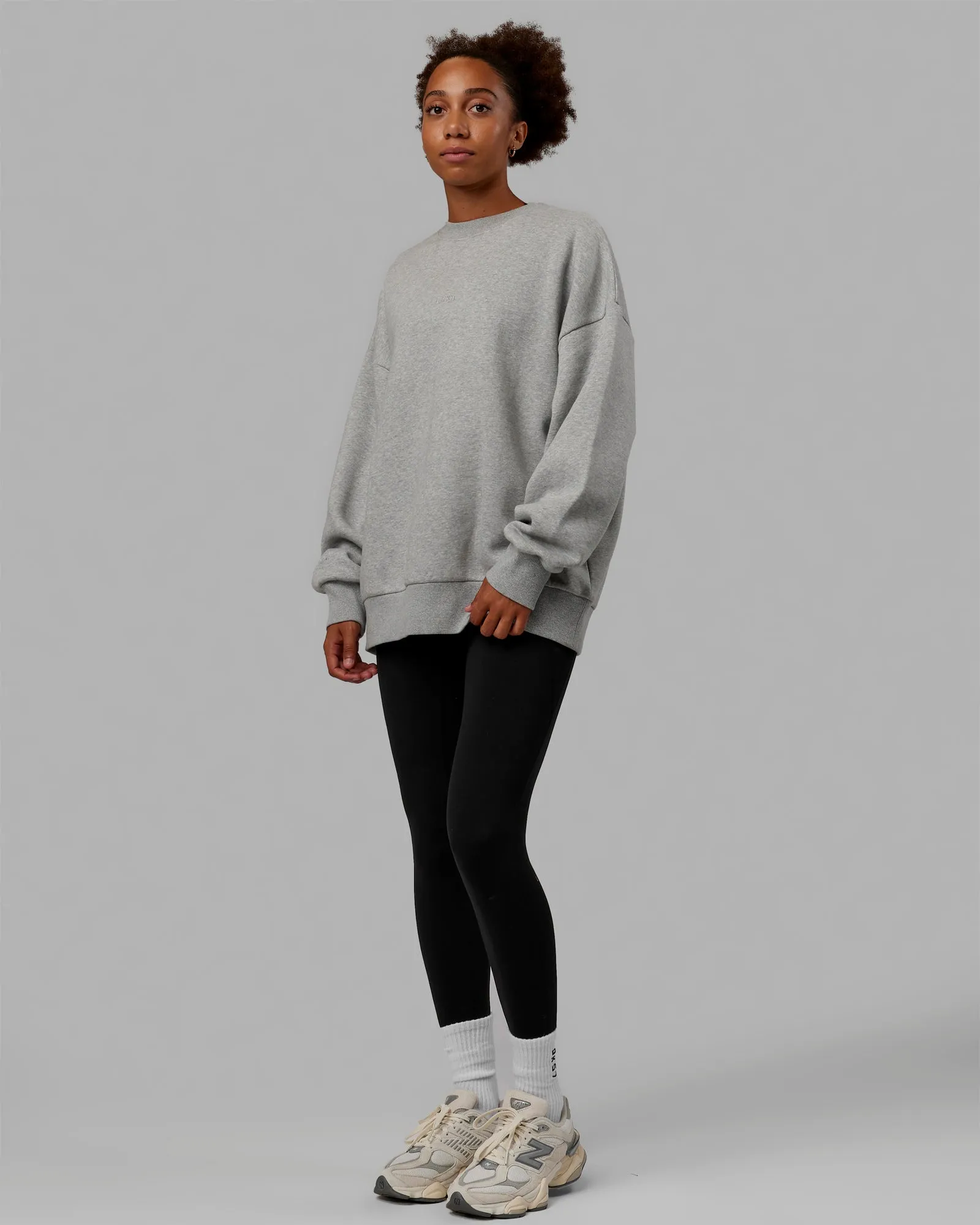 MVP Oversized Sweater - Lt Grey Marl