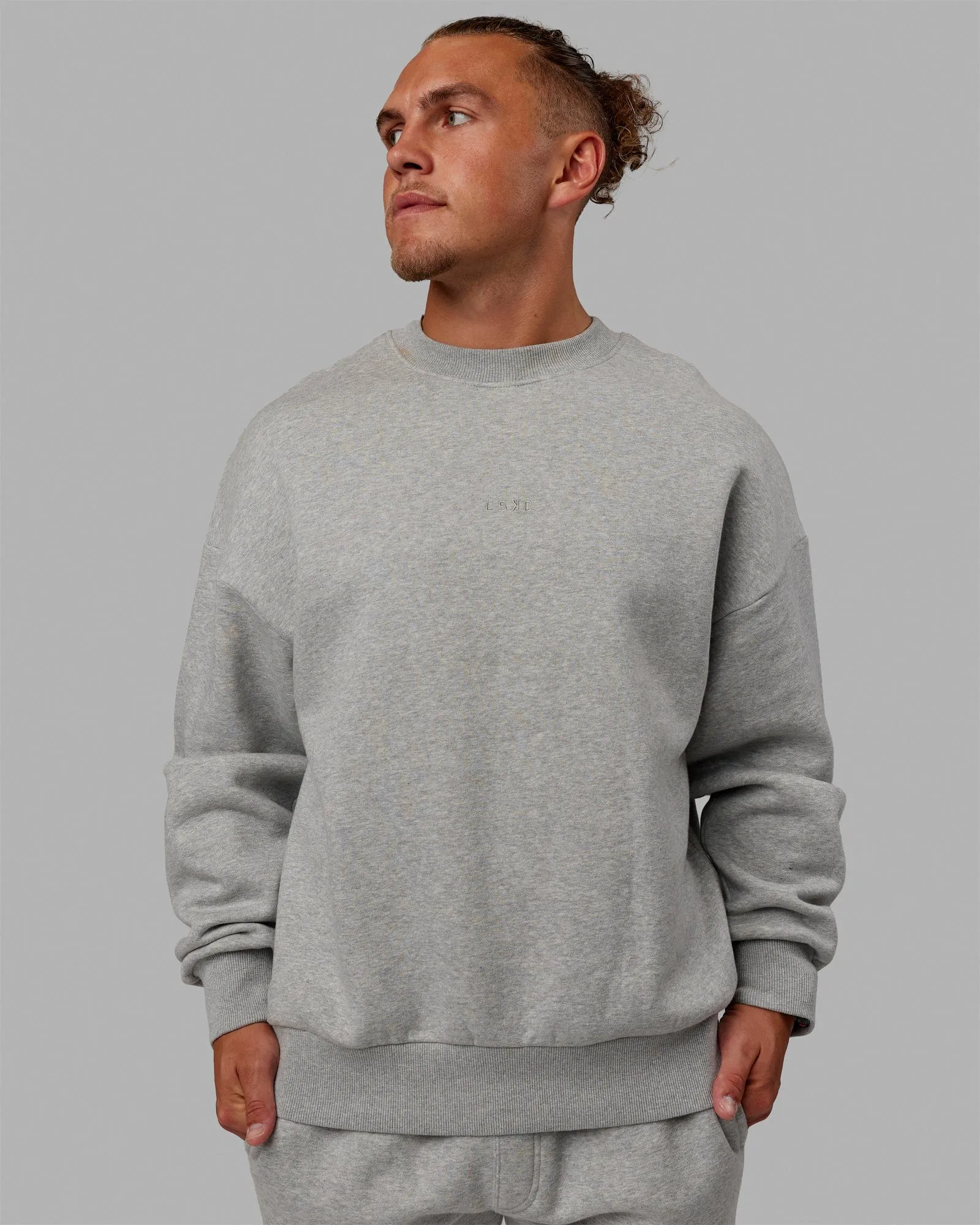 MVP Oversized Sweater - Lt Grey Marl