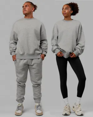 MVP Oversized Sweater - Lt Grey Marl