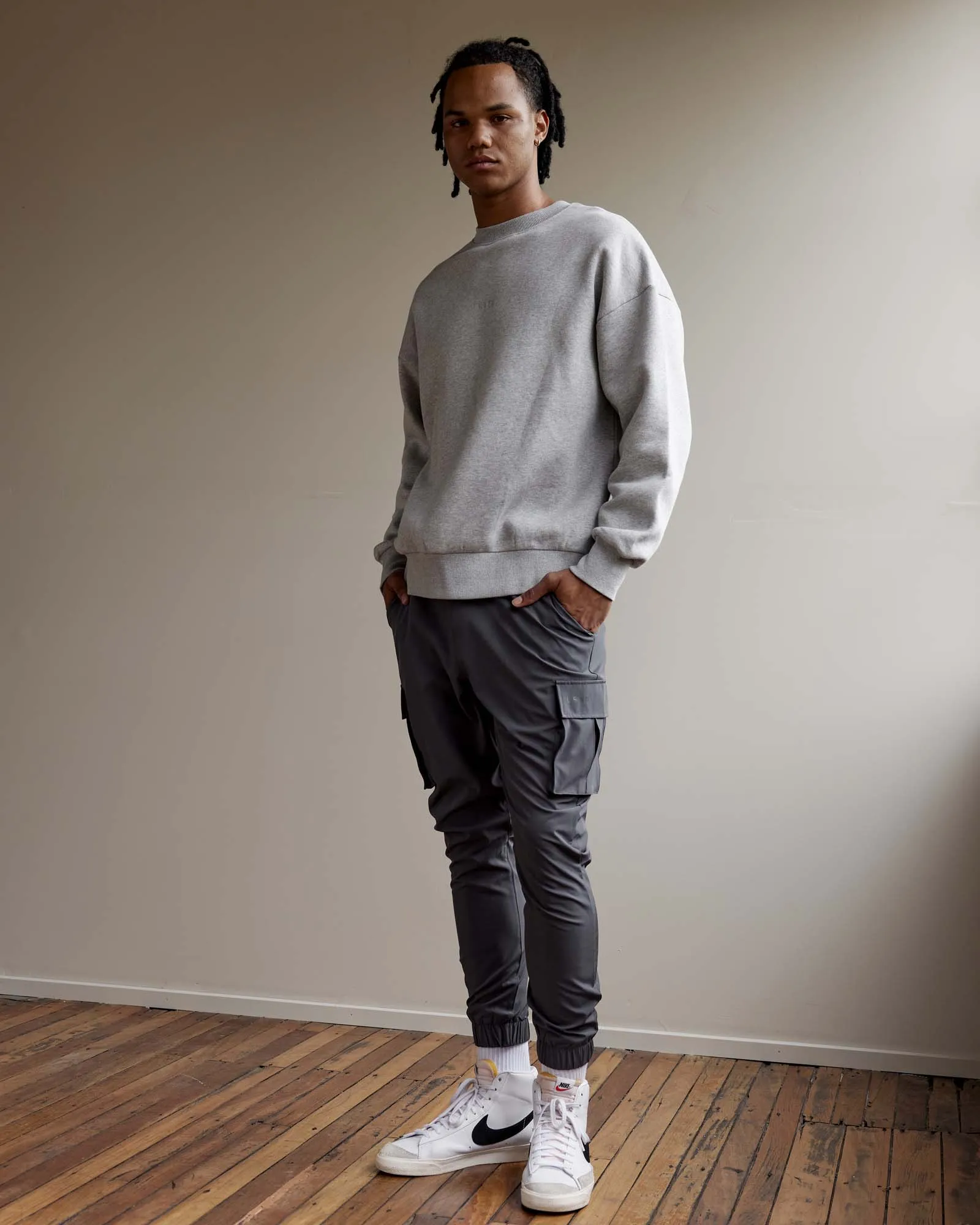 MVP Oversized Sweater - Lt Grey Marl