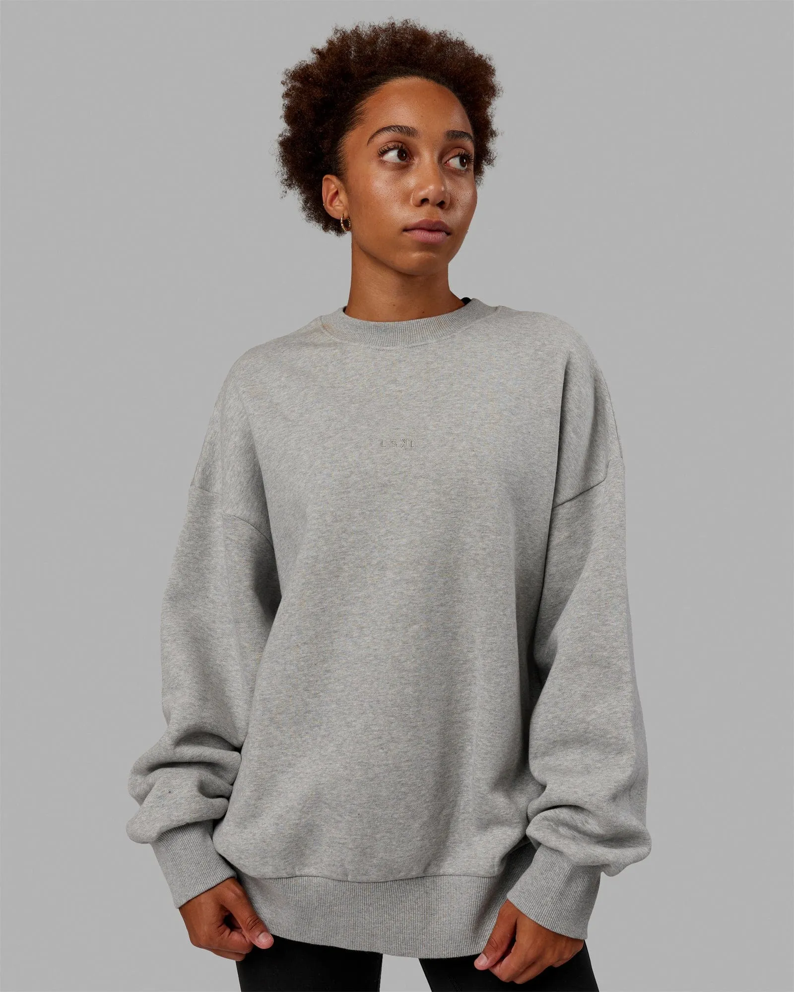 MVP Oversized Sweater - Lt Grey Marl