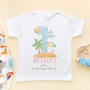 My 1st Holiday Summer Personalised Toddler & Kids T Shirt