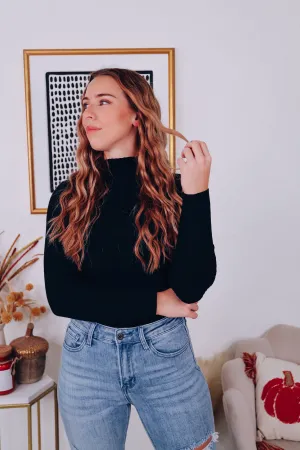 Myra Mock Neck Sweater - Black