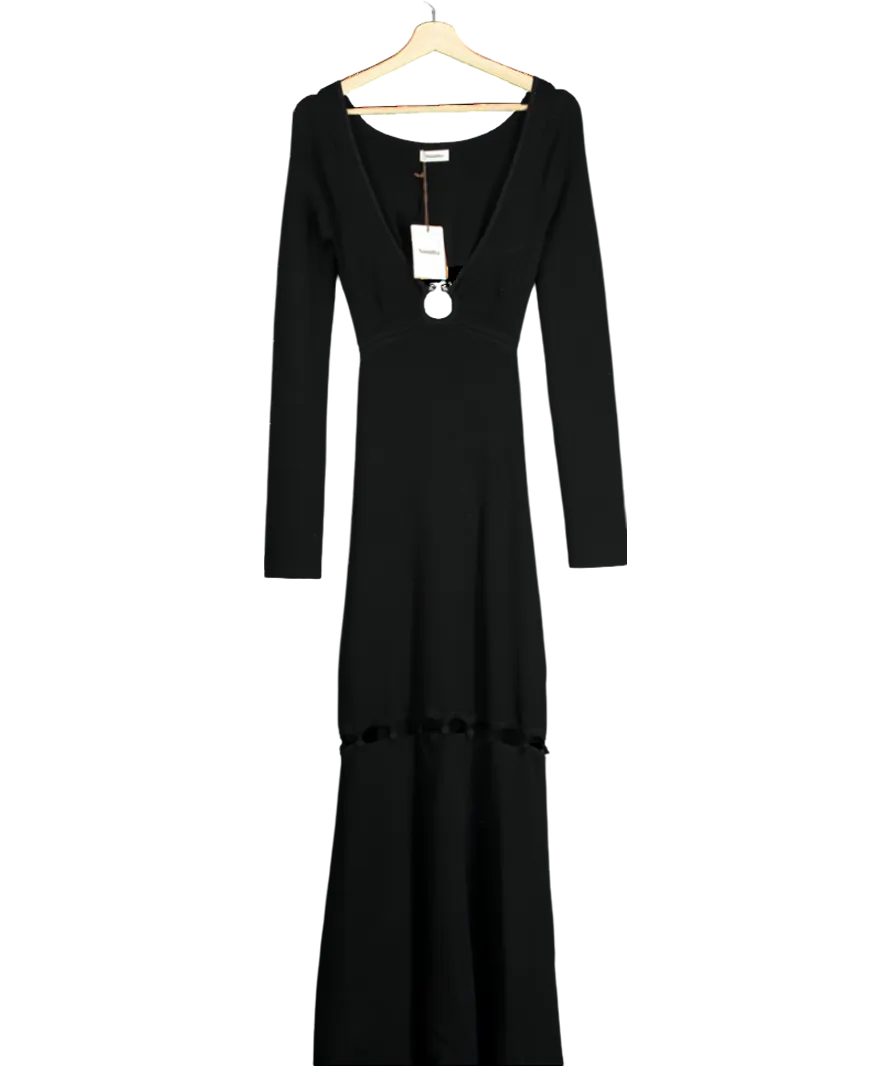Nanushka Black Varda Ribbed Dress UK L