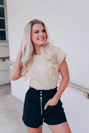 Naturally Sweet Crop Top - Taupe