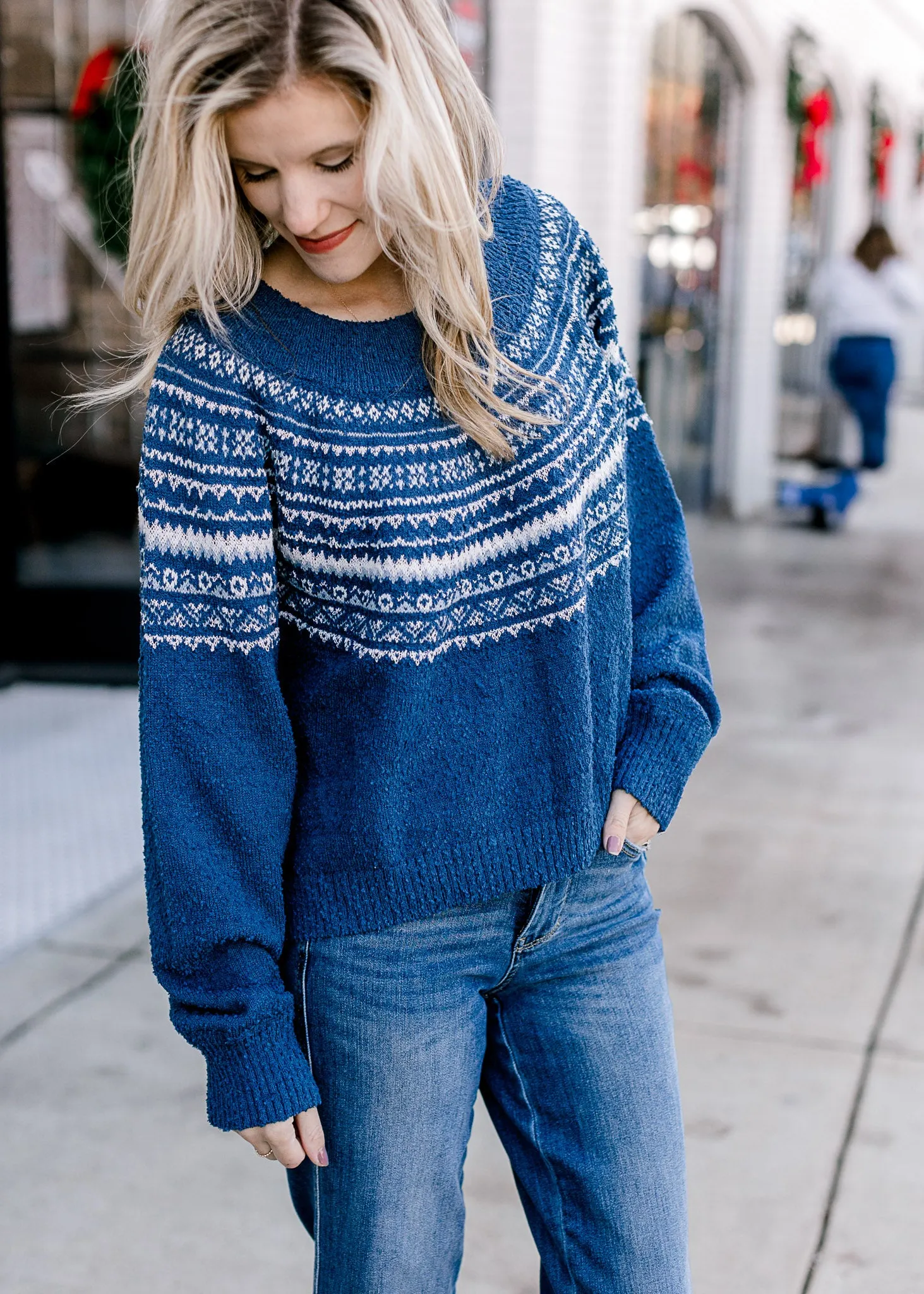 Navy Pattern Sweater B