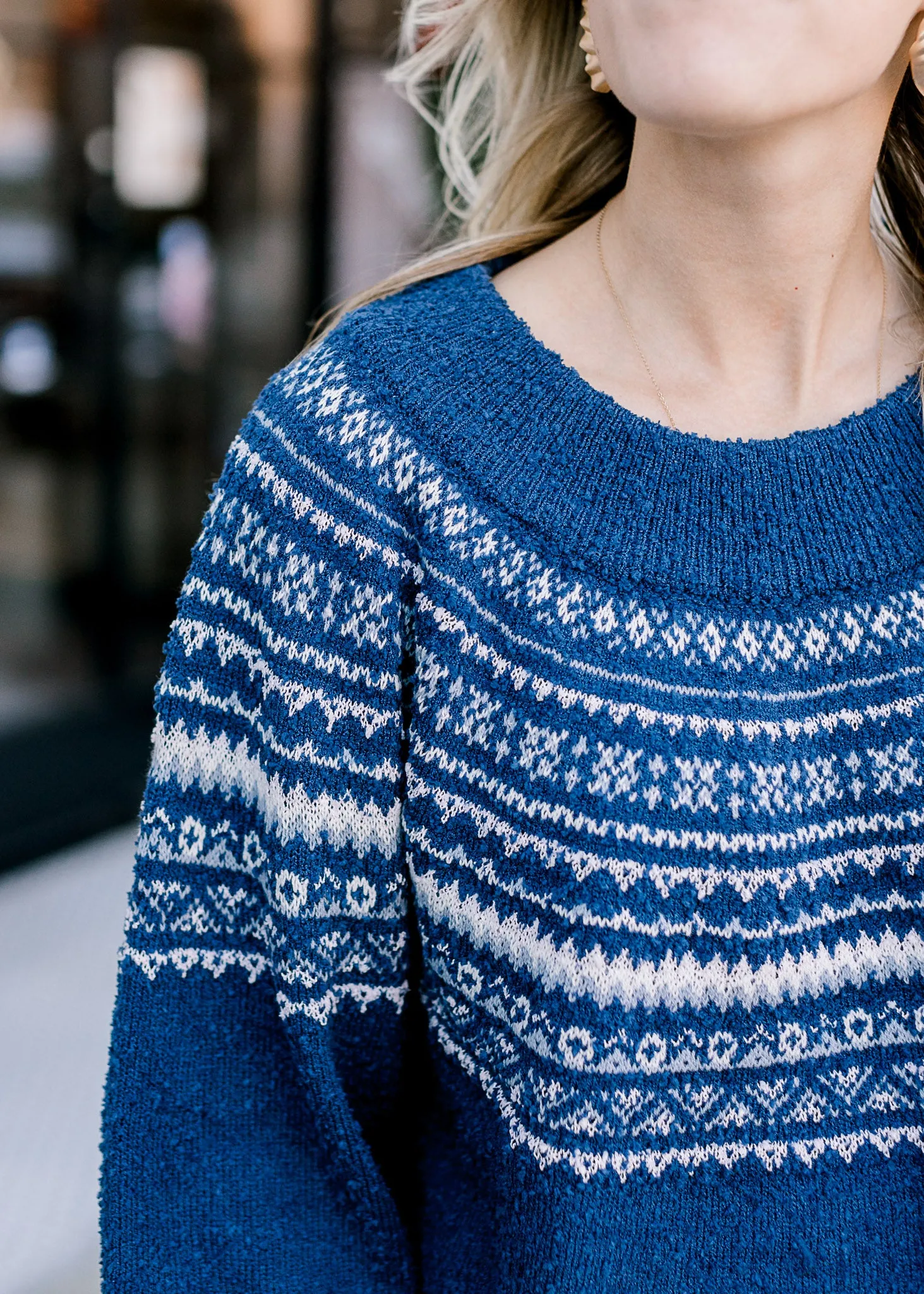 Navy Pattern Sweater B