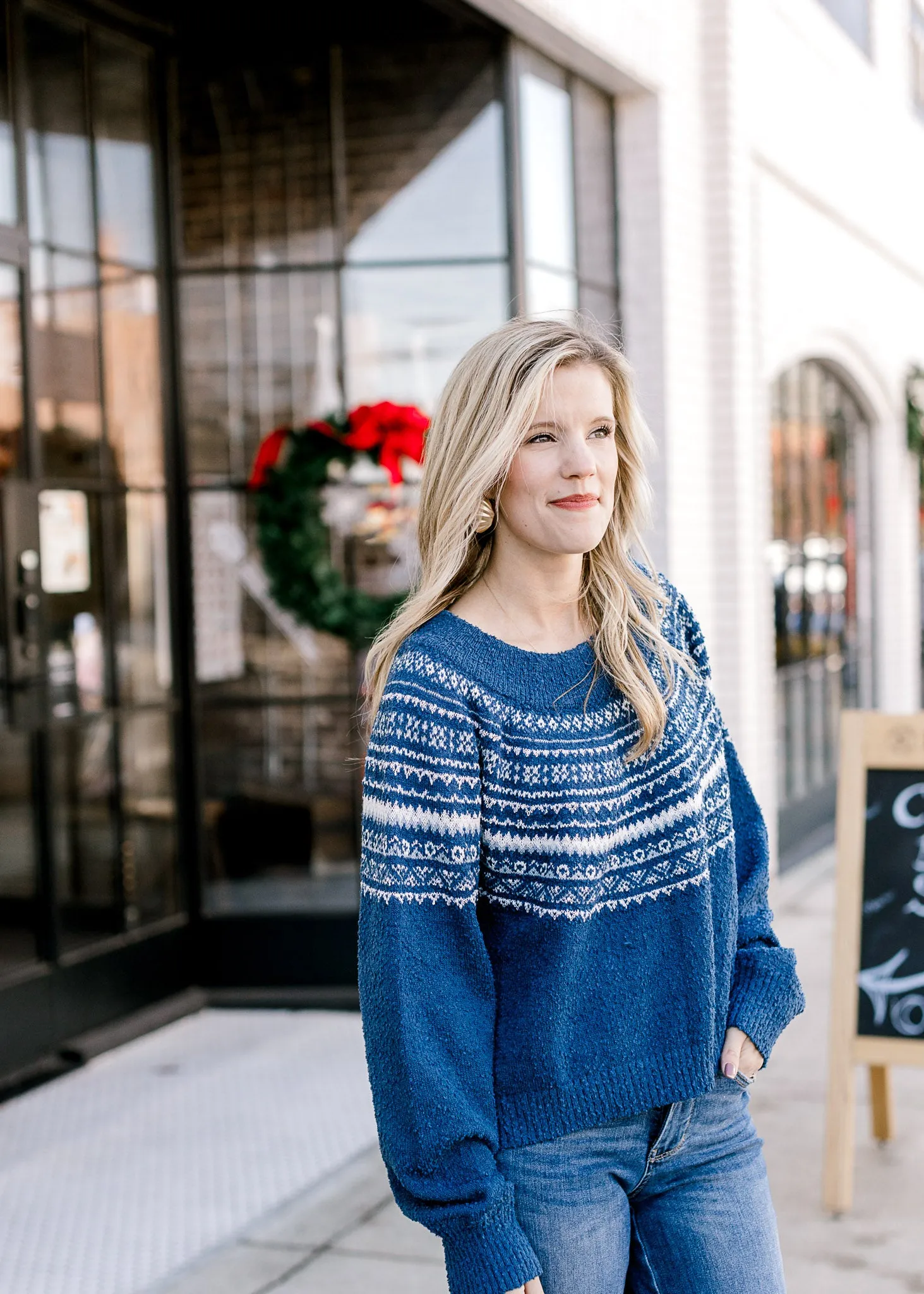 Navy Pattern Sweater B