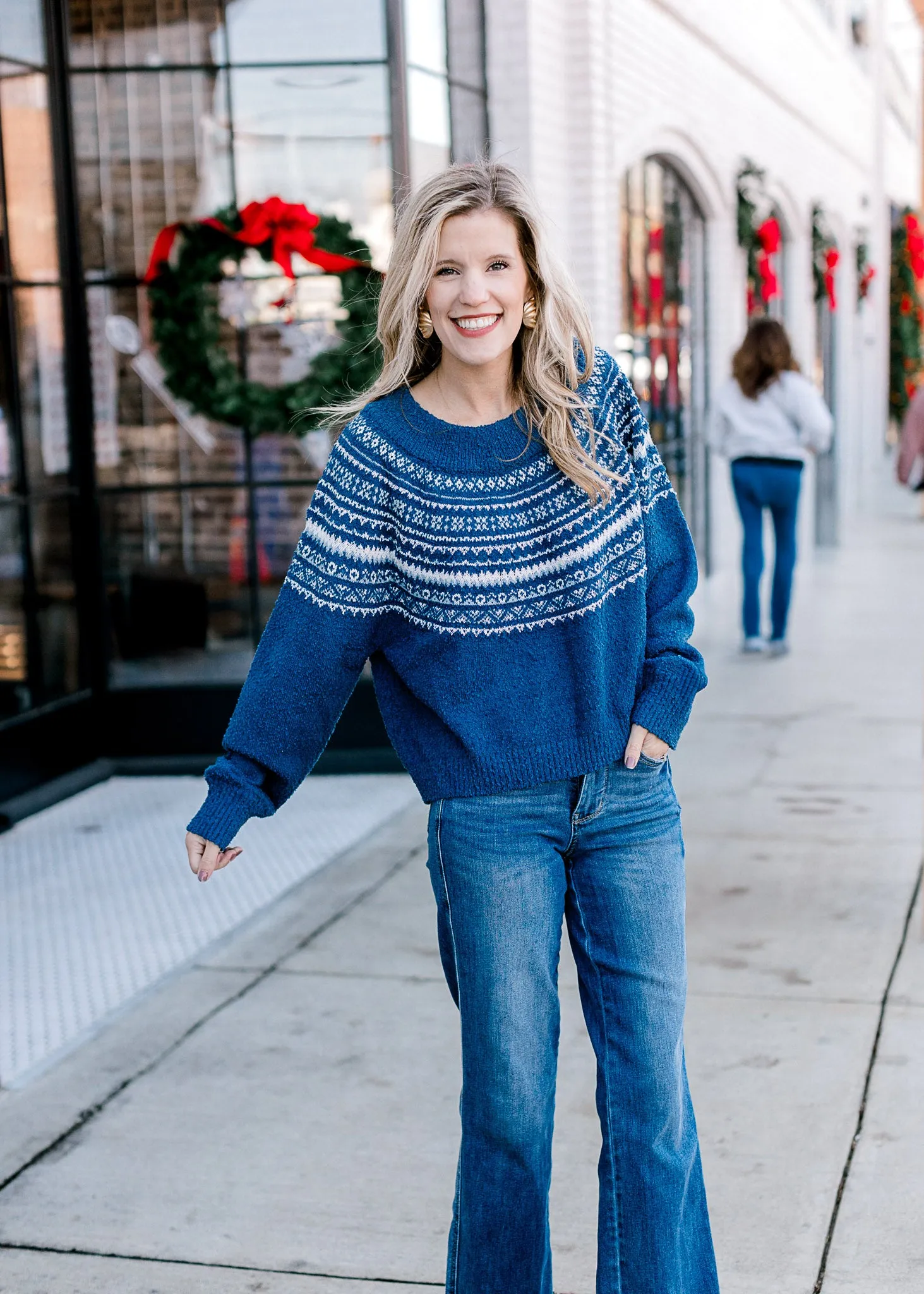 Navy Pattern Sweater B