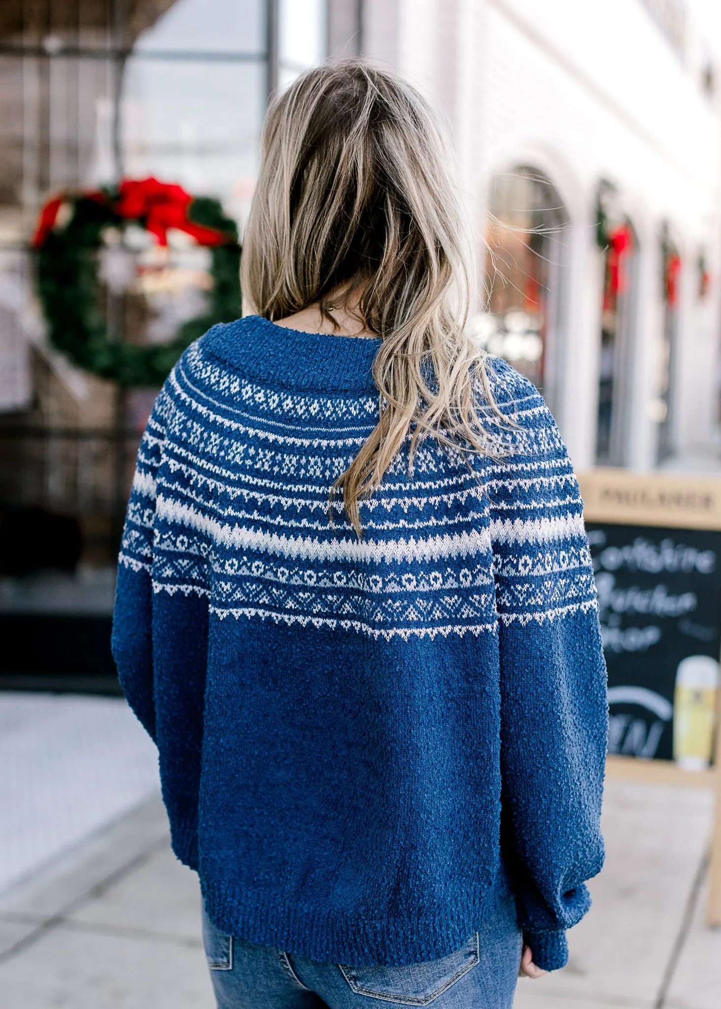 Navy Pattern Sweater B
