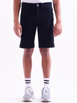 Navy Plain Denim Shorts