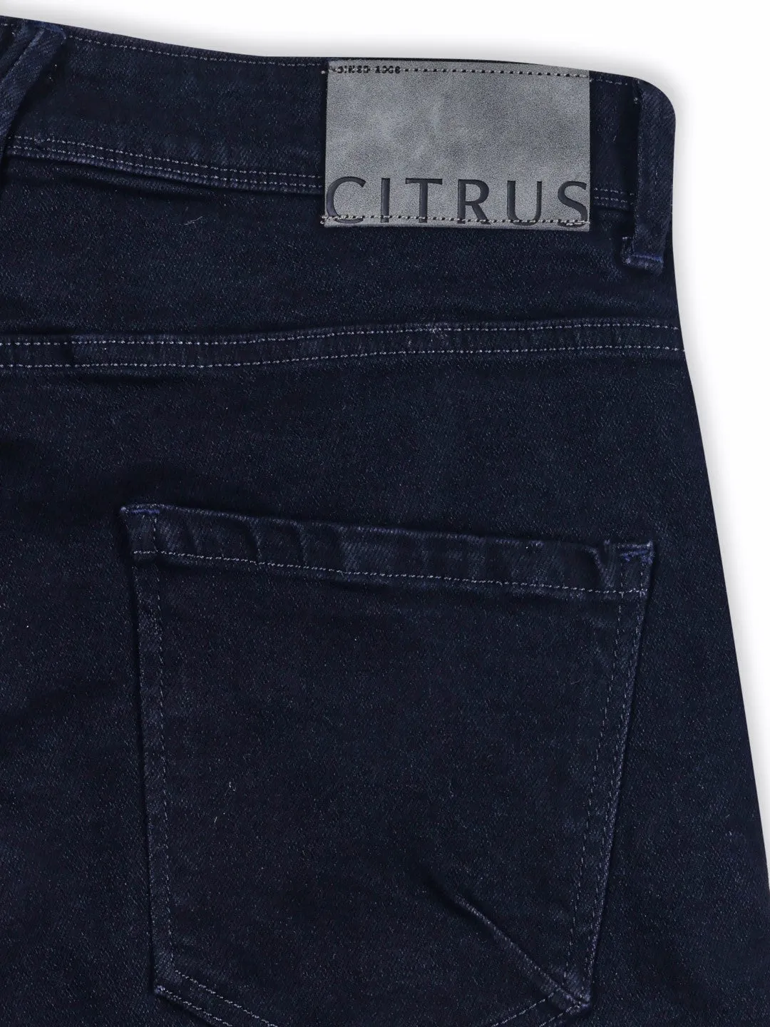Navy Plain Denim Shorts