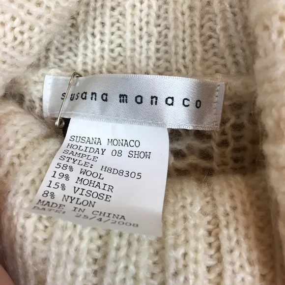 NET Susana Monaco Turtleneck Oversized Sweaters Pullover Loose Knit Jumper