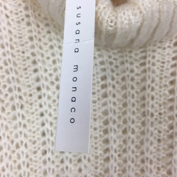 NET Susana Monaco Turtleneck Oversized Sweaters Pullover Loose Knit Jumper