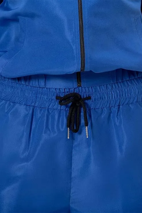 NEW 80s Outfits for Women 2 Piece Tracksuit Costume Color Block Windbreaker Jacket Pants Hip Hop Sportswear, Dark Blue, Sz L, Retails $50