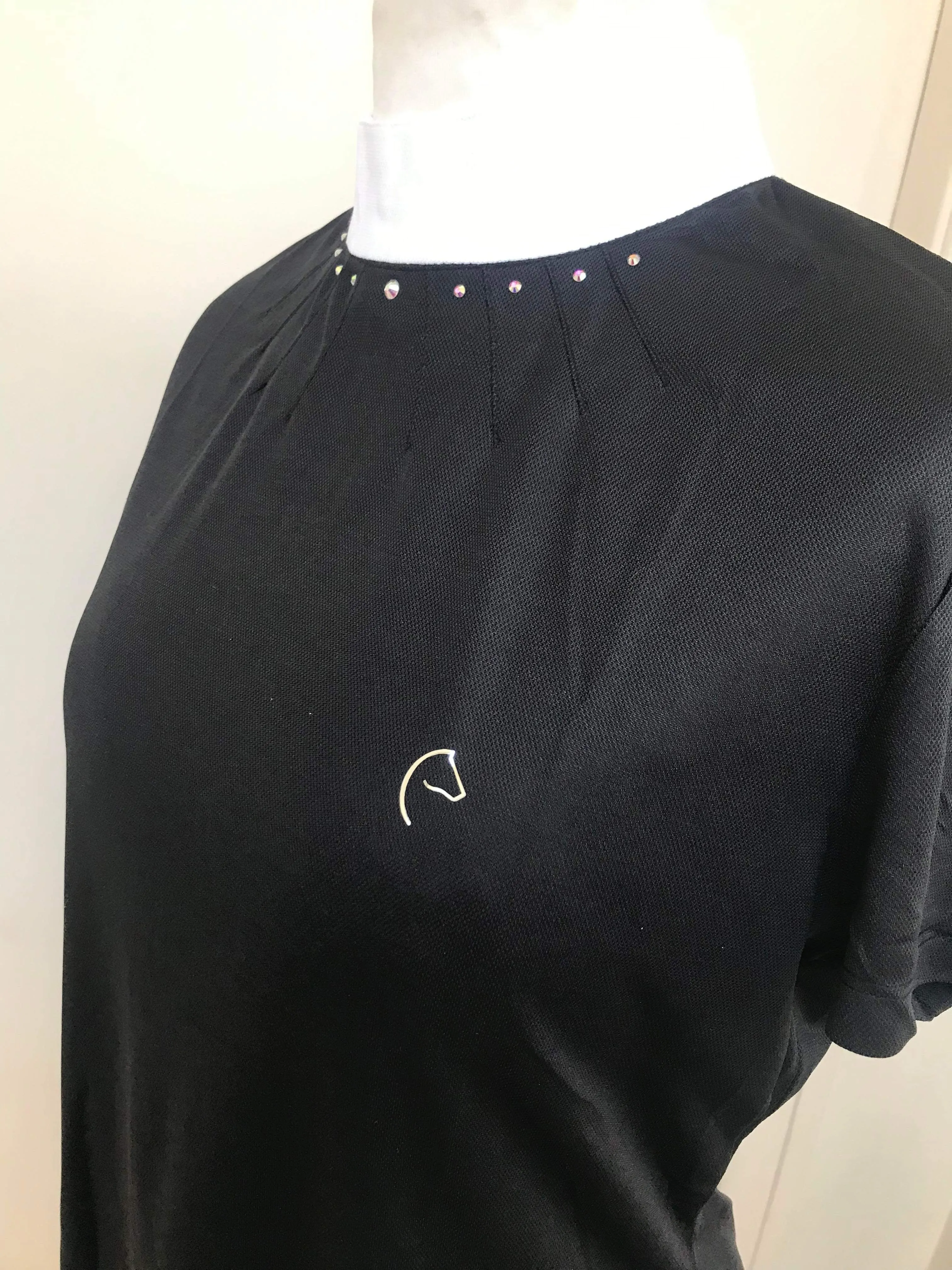 New black equitheme pleated gem shirts FREE POSTAGE*