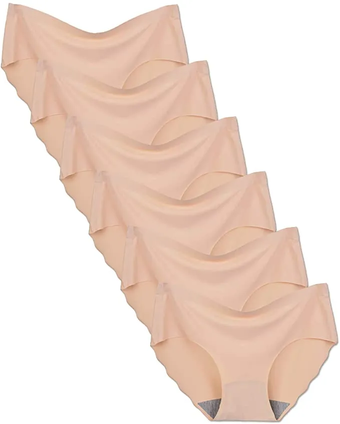 New Bolivelan Women's Invisible Seamless Hipster Panties Mid-Rise No Show Laser Cut Brief Underwear Pack of 6, sz M! So Soft feel like 2nd skin!