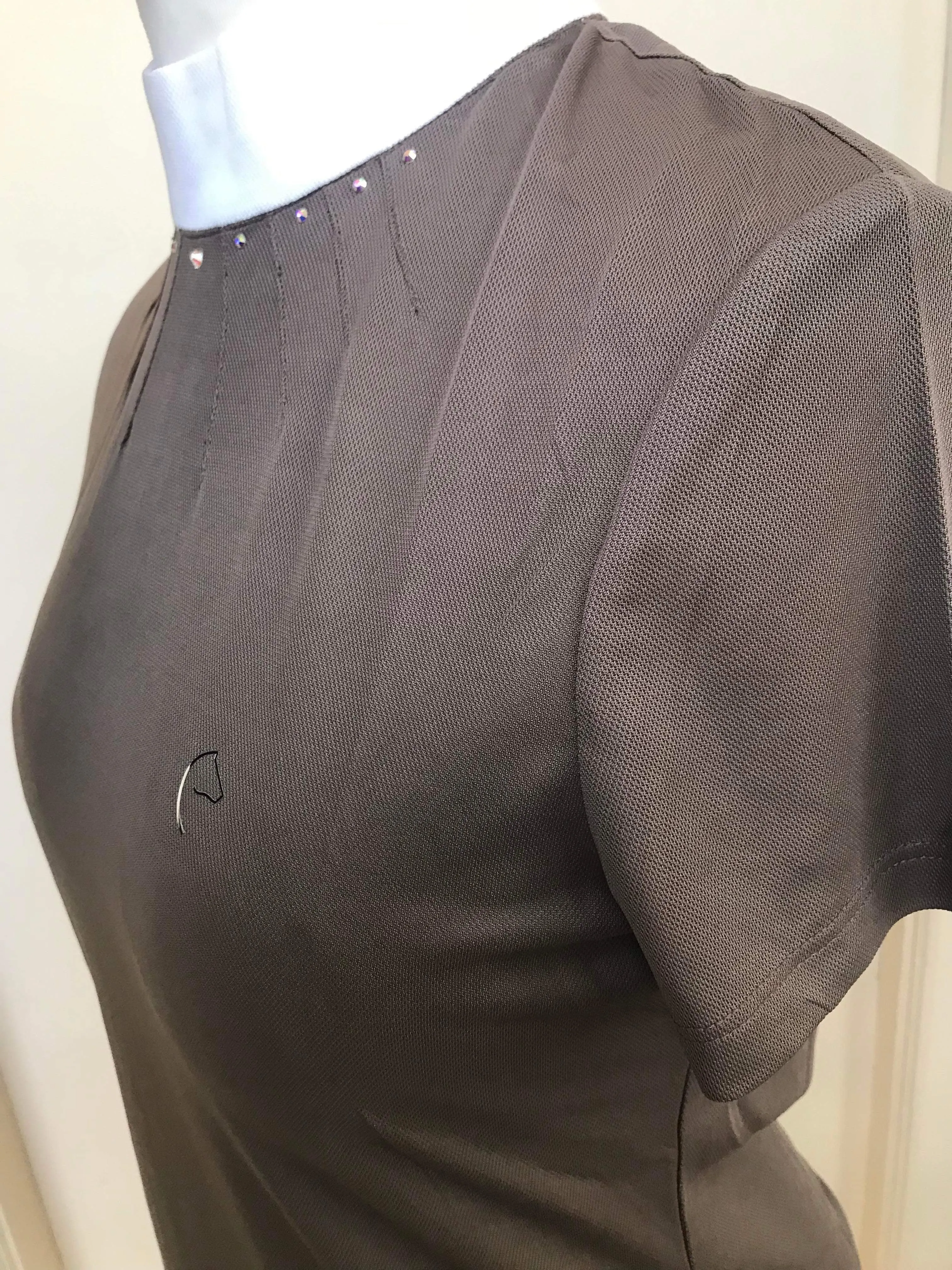 New equitheme mocha shirts with pleated bling collar FREE POSTAGE*