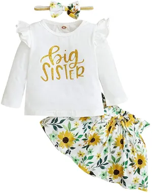 New Gajaous Big Sister 3 Piece Outfit! Includes Top, Skirt & headband! Sz 2-3 Yrs!