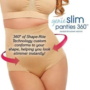 New Genie Slim Panties 360 Body Shaping Underwear 90% Nylon 10% Spandex, 1 Pair Beige, Sz 2X