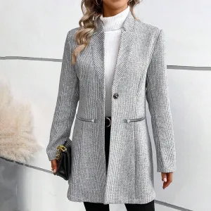 NEW Grey Plain Pocket Long Sleeve Outerwear, Sz XL, Retails $115 