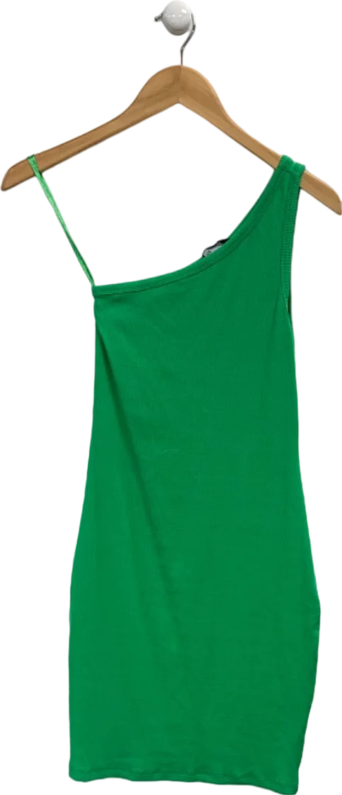 New Look Green One Shoulder Rib UK 8